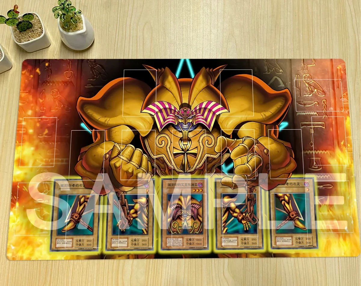 YuGiOh Exodia The Forbidden One TCG Playmat CCG Mat Board Game Pad Trading Card Game Mat Rubber Gaming Mousepad Free Bag 60x35cm