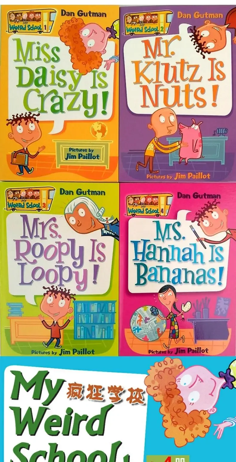 4 books/set My Weird School, Children's books aged 6 7 8 9 English books, Campus Stories novels 9780061894893