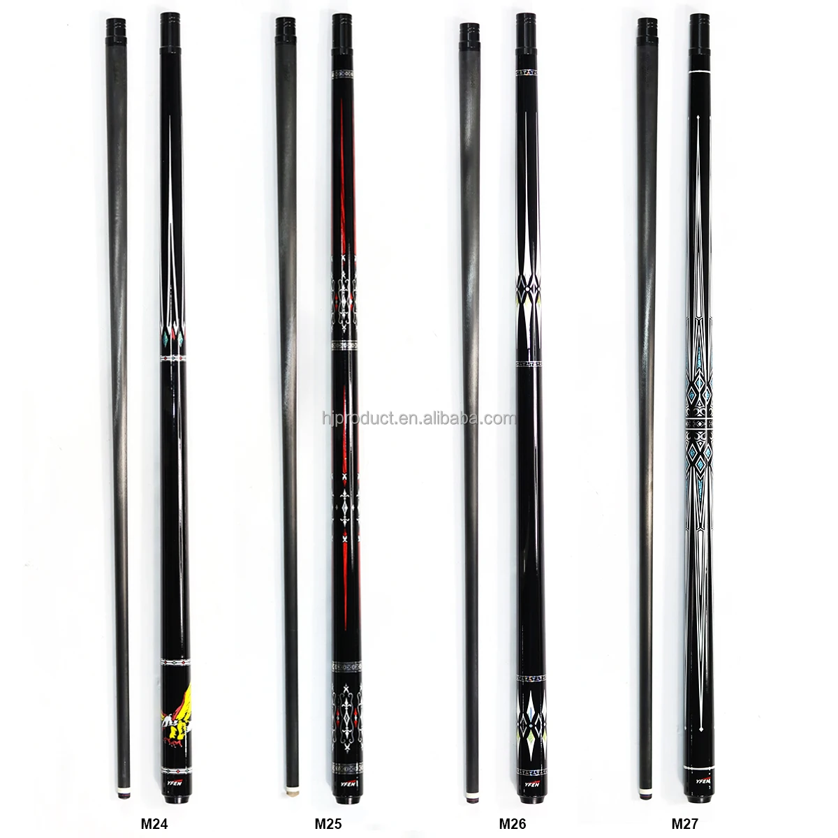

New Arrival Superior Quality Handmade Carbon Fiber 12.5mm Cue Tip 1/2 Billiard Pool Cue with Extension