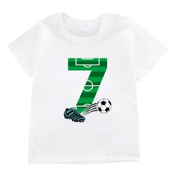 Happy Birthday Football Crown 1-7 Year Print Kids T Shirt Boy 8-11 Number Gym Shoes Design Tees Children Funny Gift Baby Top2025