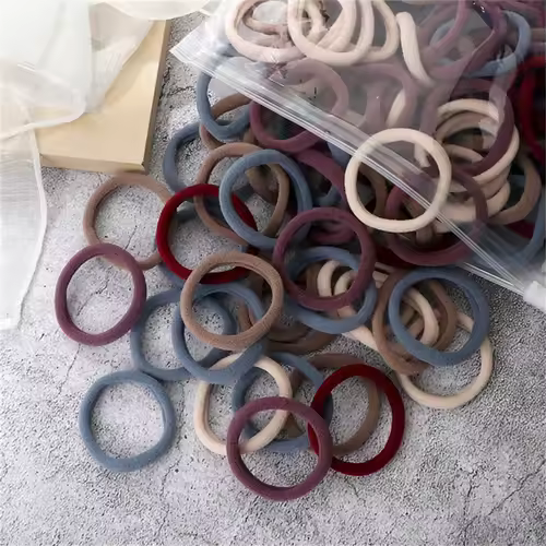 50pcs Black Elastic Hair Band Leagues Ties Colets Scrunchies Springs Gum Accessory For Girl Women No Damage Pigtails Holder Set - Image 10
