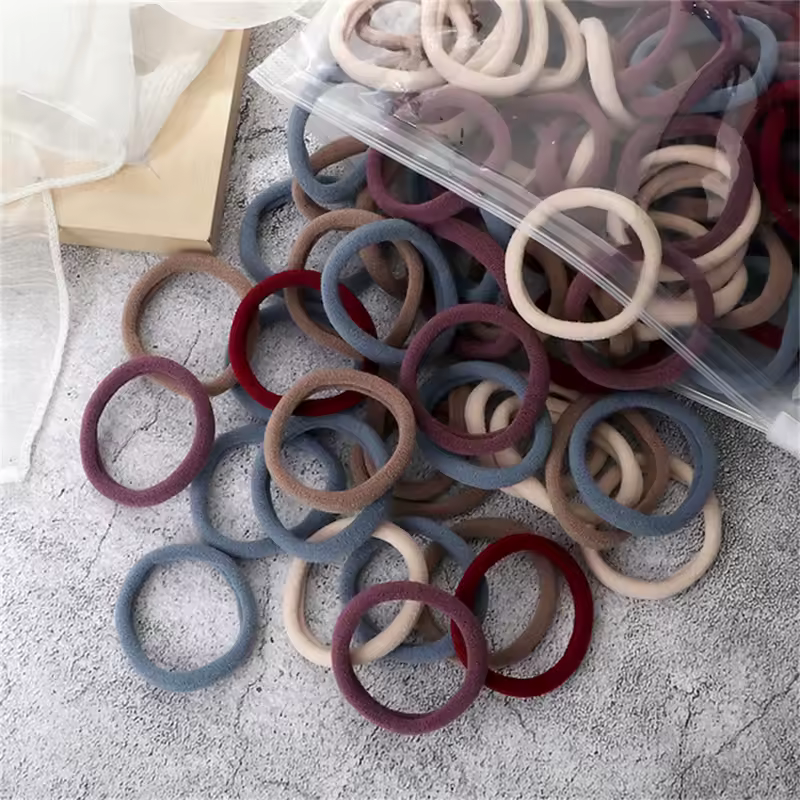 50pcs Black Elastic Hair Band Leagues Ties Colets Scrunchies Springs Gum Accessory For Girl Women No Damage Pigtails Holder Set - Image 10