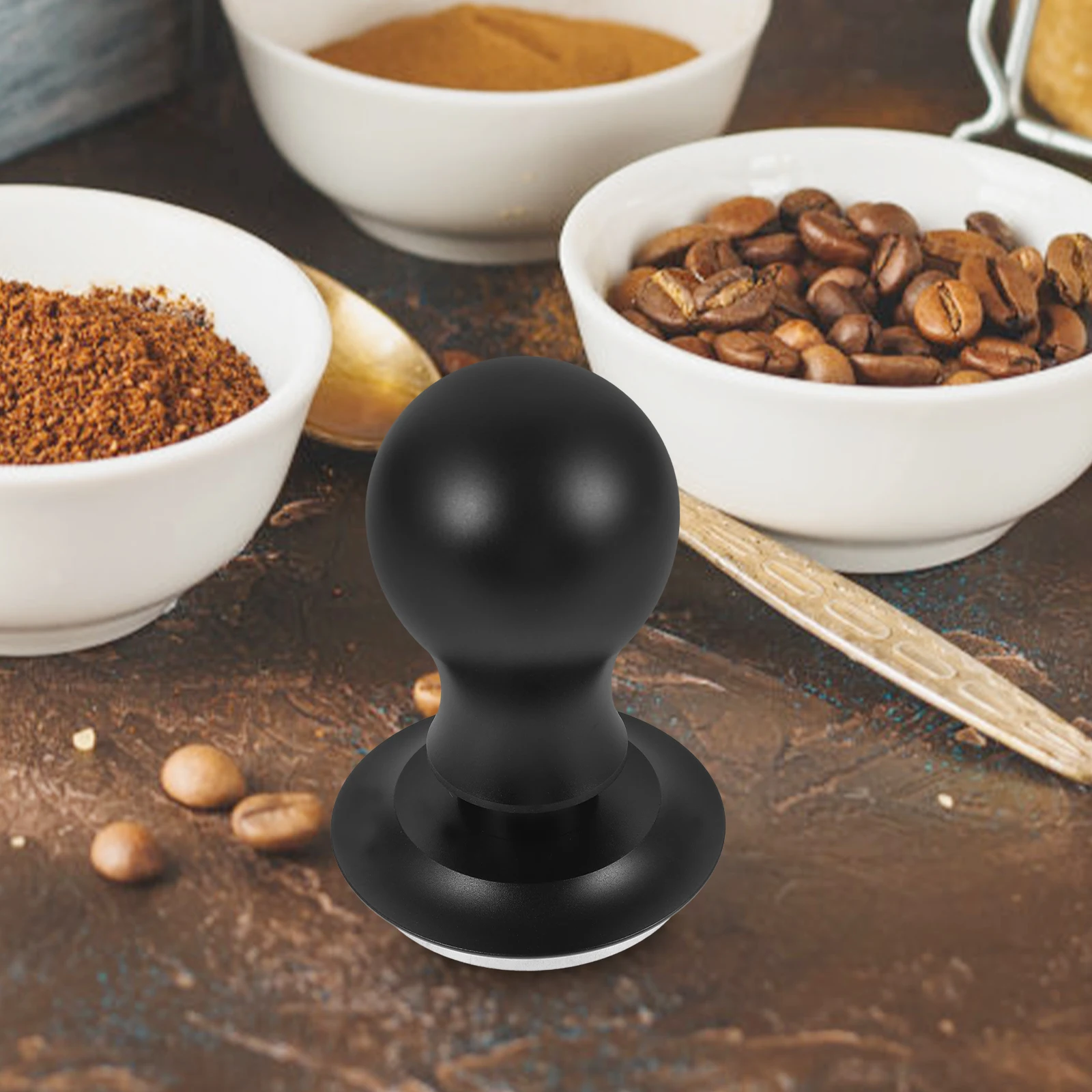 

51mm Coffee Tamper Stainless Steel Espresso Press Tool Adjustable Depth Manual Tamping Spring Loaded Reusable Metal Kitchen