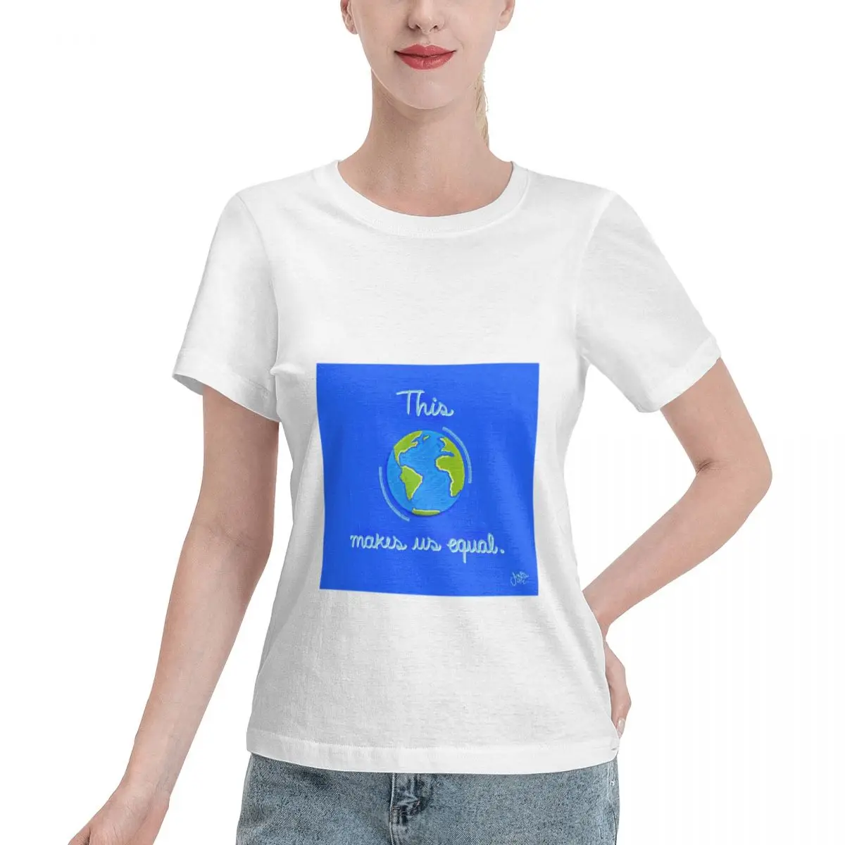Hot Sale One World Equality And Sustainability Women's T-shirt Everyday Soft Skin Friendly Top
