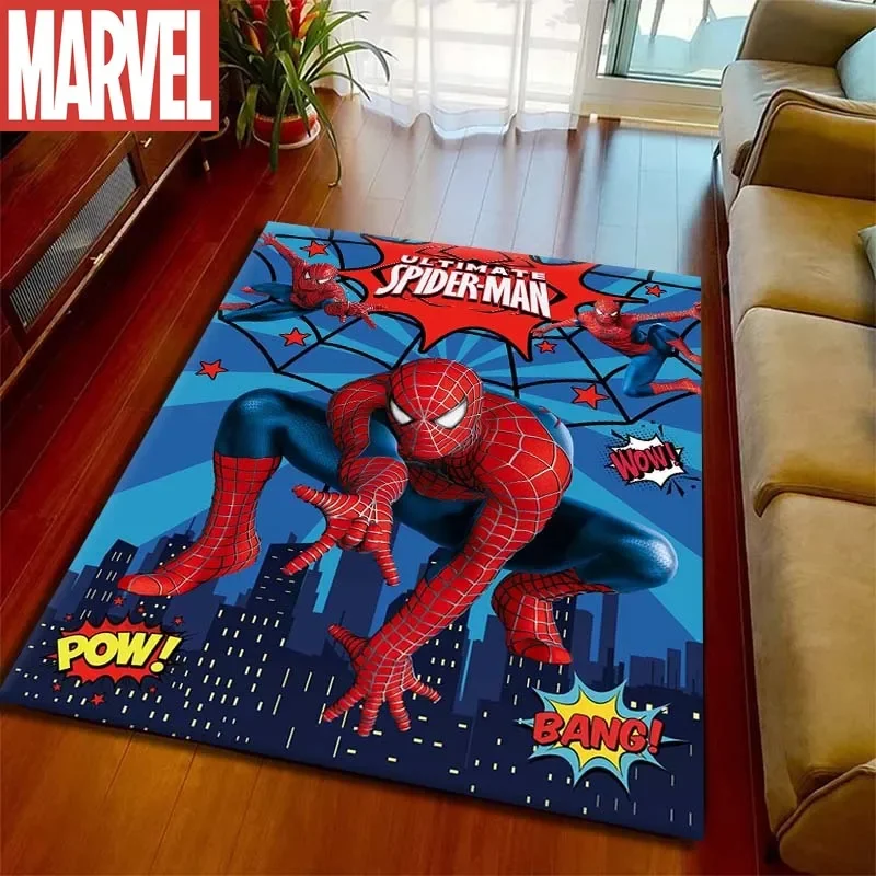 Kids Rugs for Playroom Marvel Spider-Man Pattern Area Mat, Cute Cartoon Carpet, Kids Gift for Livingroom Bedroom Home Decor