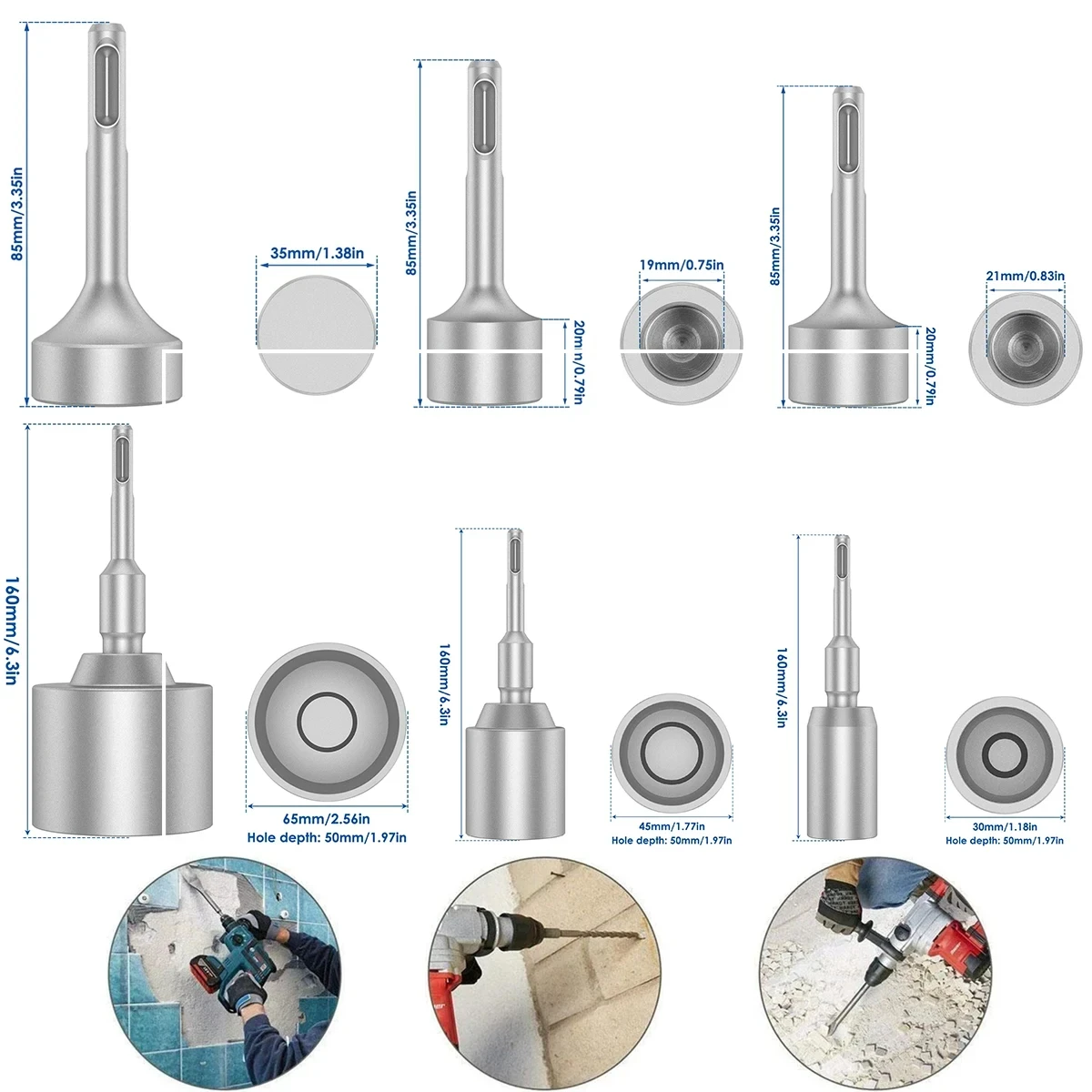 Imagem -02 - Sds Ground Rod Driver Steel Drill Bit Soquete para Martelo Rotativo Bits de Aterramento Resistente ao Desgaste Tamanho