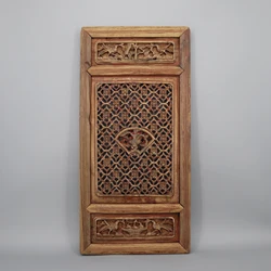 Old Window Panel, One Single Piece of Wood Carving, Home Decoration, Wall Hanging