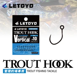 LETOYO 10pcs/bag Barbless Trout Hook For Trout Lure Teflon Vertical/Straight Eye Hook Forged Anti-rustcoating Trout Fishing Hook