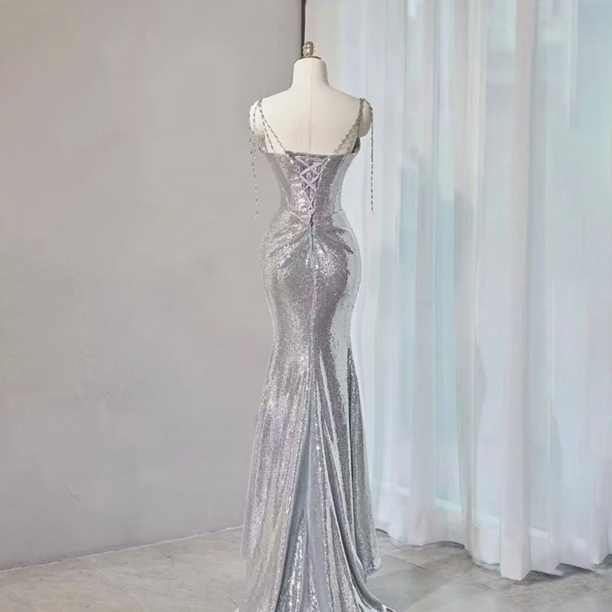 فستان سهرة نسائي أنيق من KWTX بدون حمالات حورية البحر مثير بقصة ضيقة للحفلات للربيع والصيف وأعياد الميلاد رسمي طويل #2