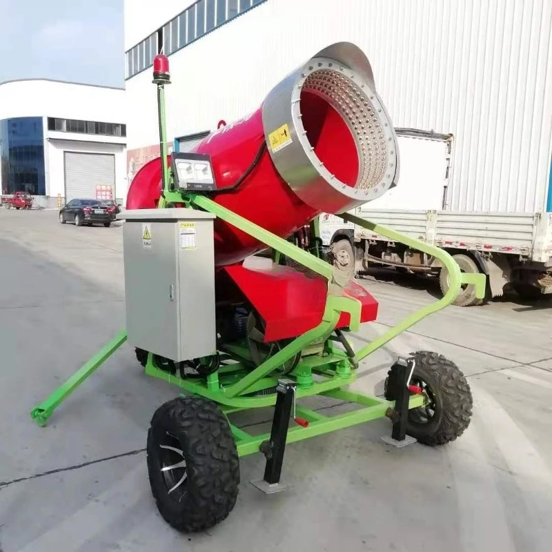 Artificial snow machine parks are large refrigerants y