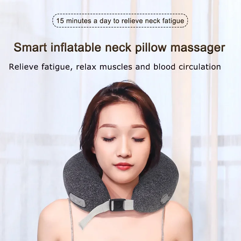 Smart Electric Gasbag Vibrating With Heat U Shaped Neck Pillow With Massager Neck Massager Kneading Shoulder Neck Massager