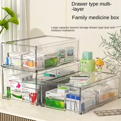 Large Box Stackable Proof Light  Multi Storage Transparent Drawer Acrylic Layered Home Desktop Luxury Capacity Dust