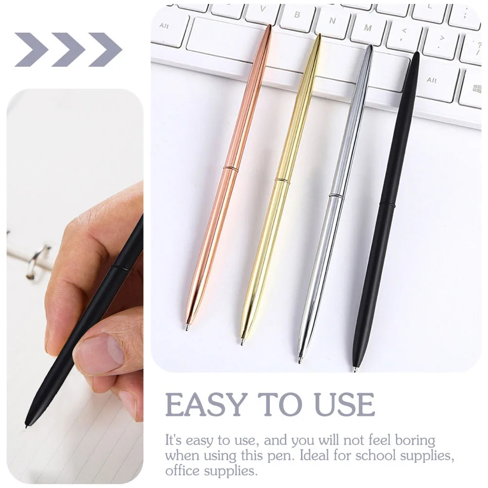 

8Pcs Plastic Desk Display Metal Ballpoint Pens Nordic Style Writing Pens for Office School Stationery Signature Gifting