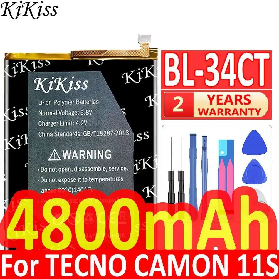 

For Tecno Camon 11S BL-34CT Mobile Phone Battery 4800mAh Lightweight