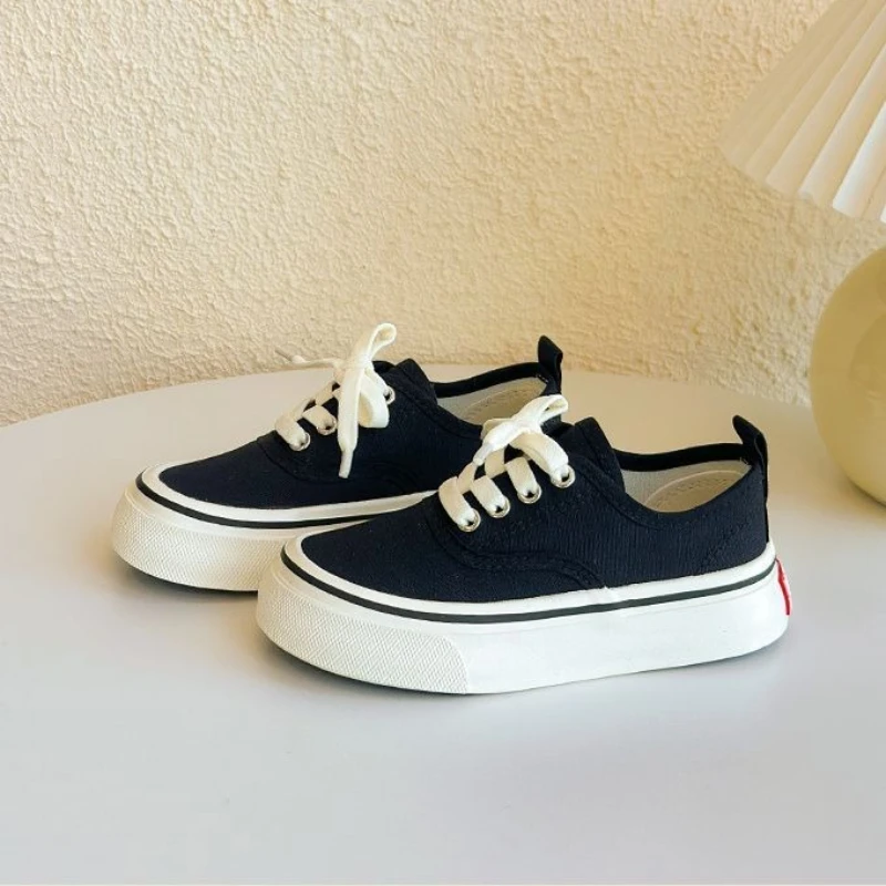 Trendy Red Canvas Slip-on Sneakers for Boys Kids Casual Flat Shoes Kindergarten School Indoor Outdoor Spring Autumn Footwear