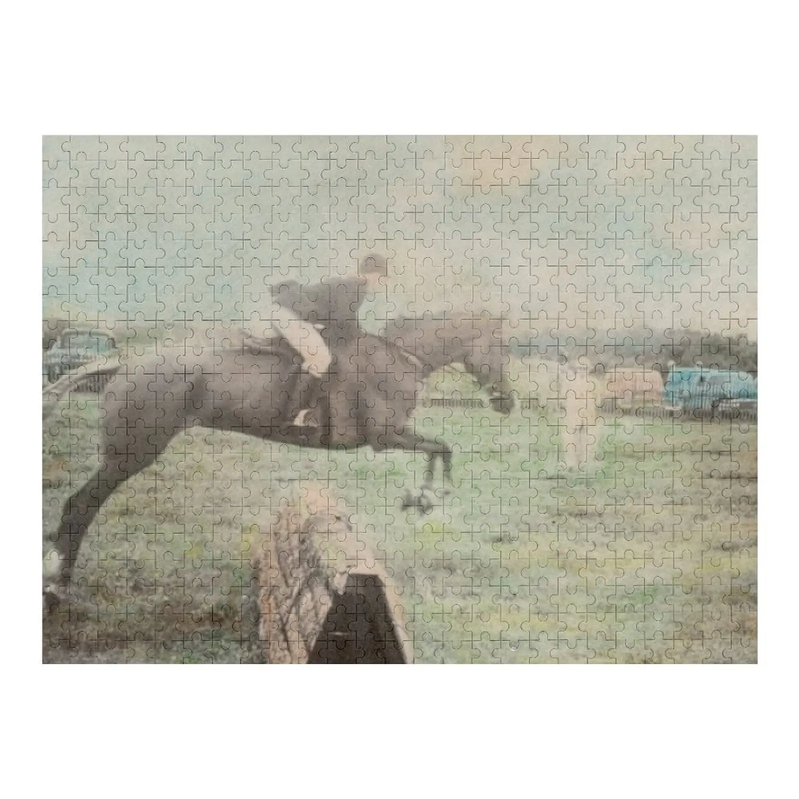 

Винтажная фототонированная прыгающая лошадь в лошади, шоу старых машинок, головоломка с фото, деревянное имя, персонализированная головоломка Iq на заказ