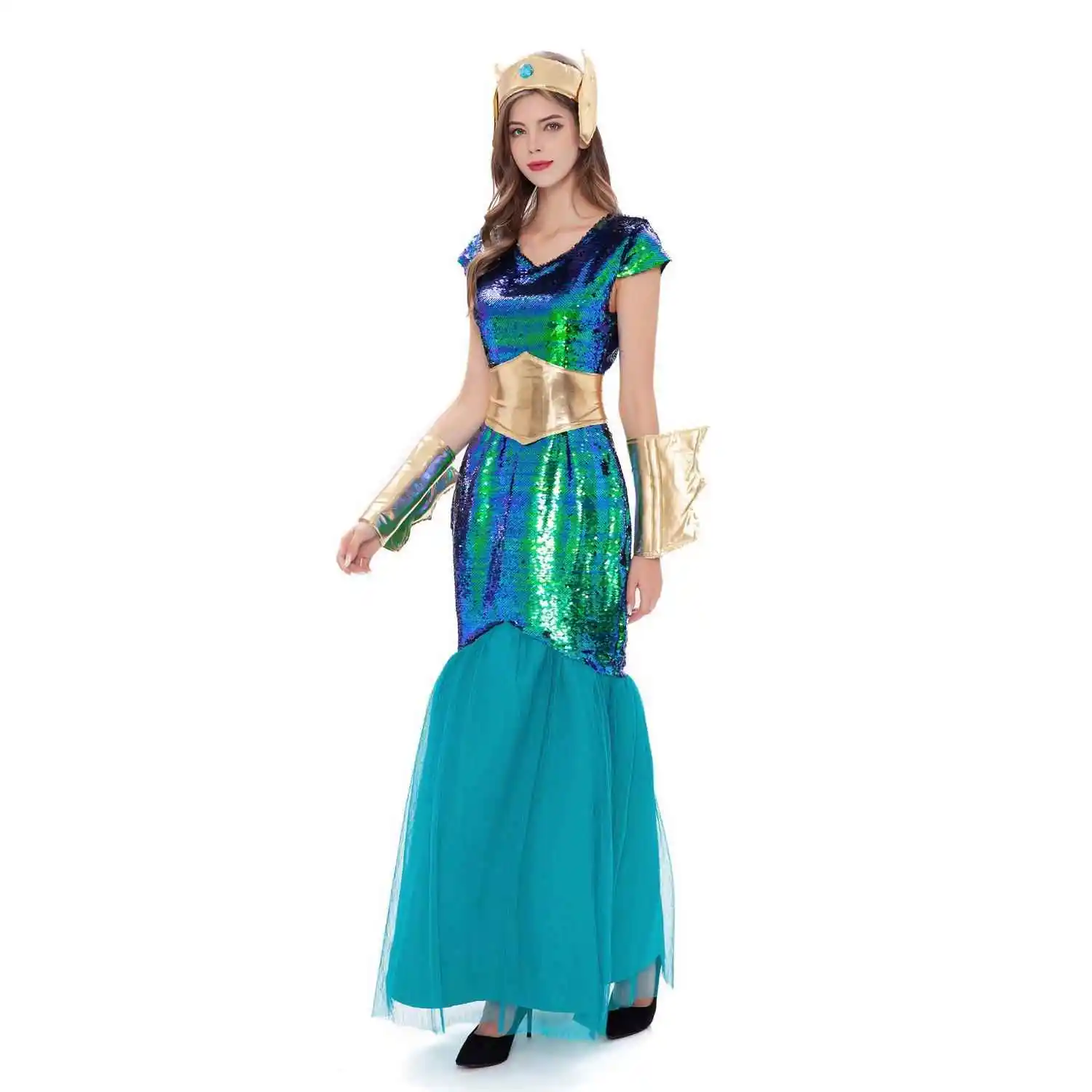 COSPALY loween Annual Meeting Adult Roman Mythology Godd Naga Sea Monster Sea God Costume Polyester Fiber 00% Women's ...