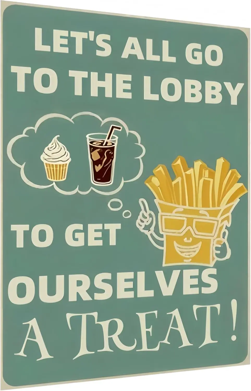 Movie Theater Wall Decor – Vintage Tin Sign with Snack Bar Theme, Retro Metal Wall Art for Home Cinema, Game Room, or Diner,  --