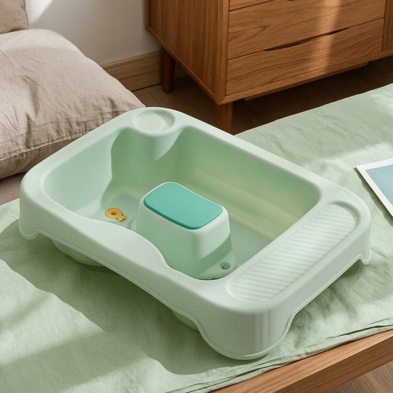 Bedside Shampoo Tray Portable Bedside Shampoo Basin Hair Washing Basin with Neck Support Ergonomic Lightweight