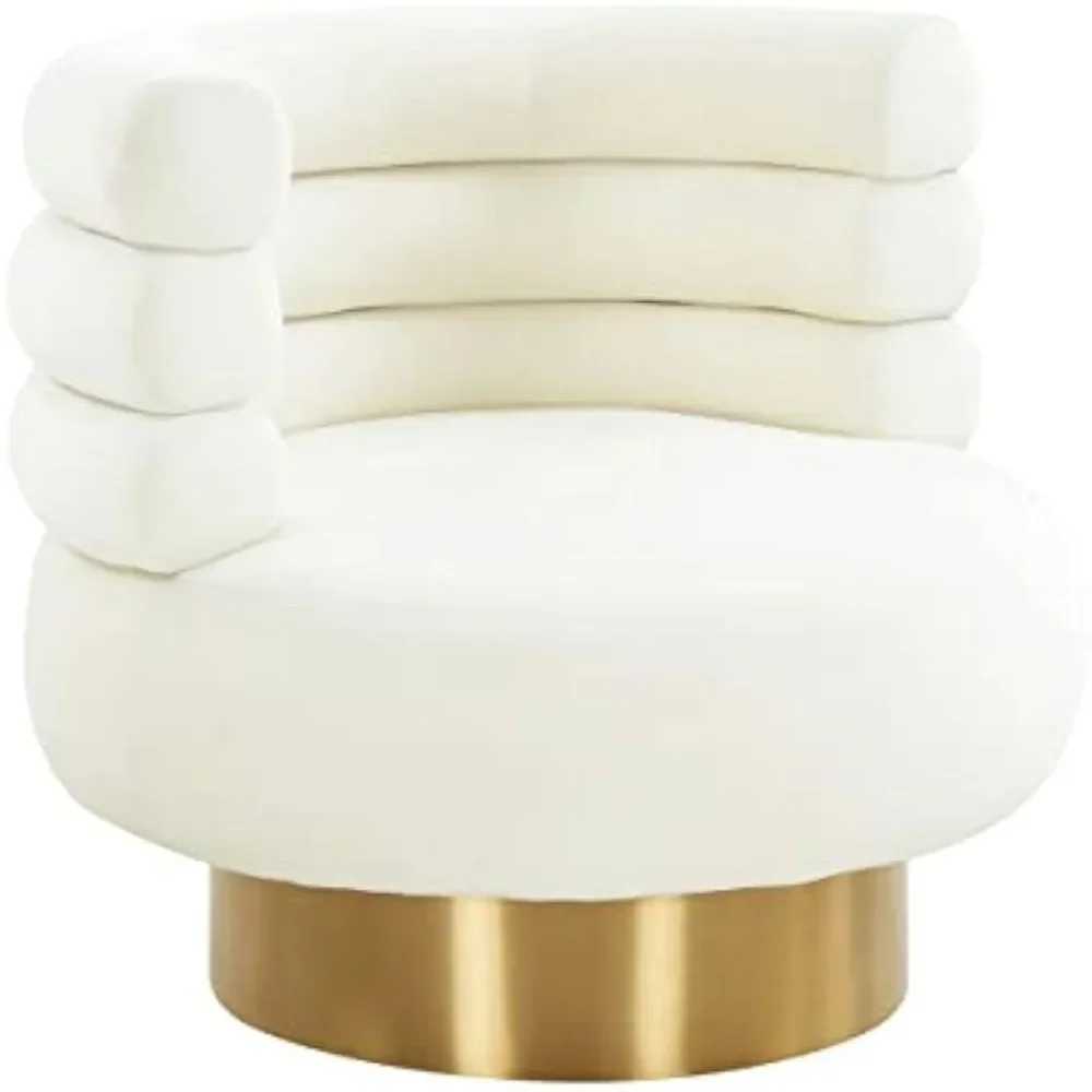 TOV Furniture Naomi Cream Velvet Swivel Chair