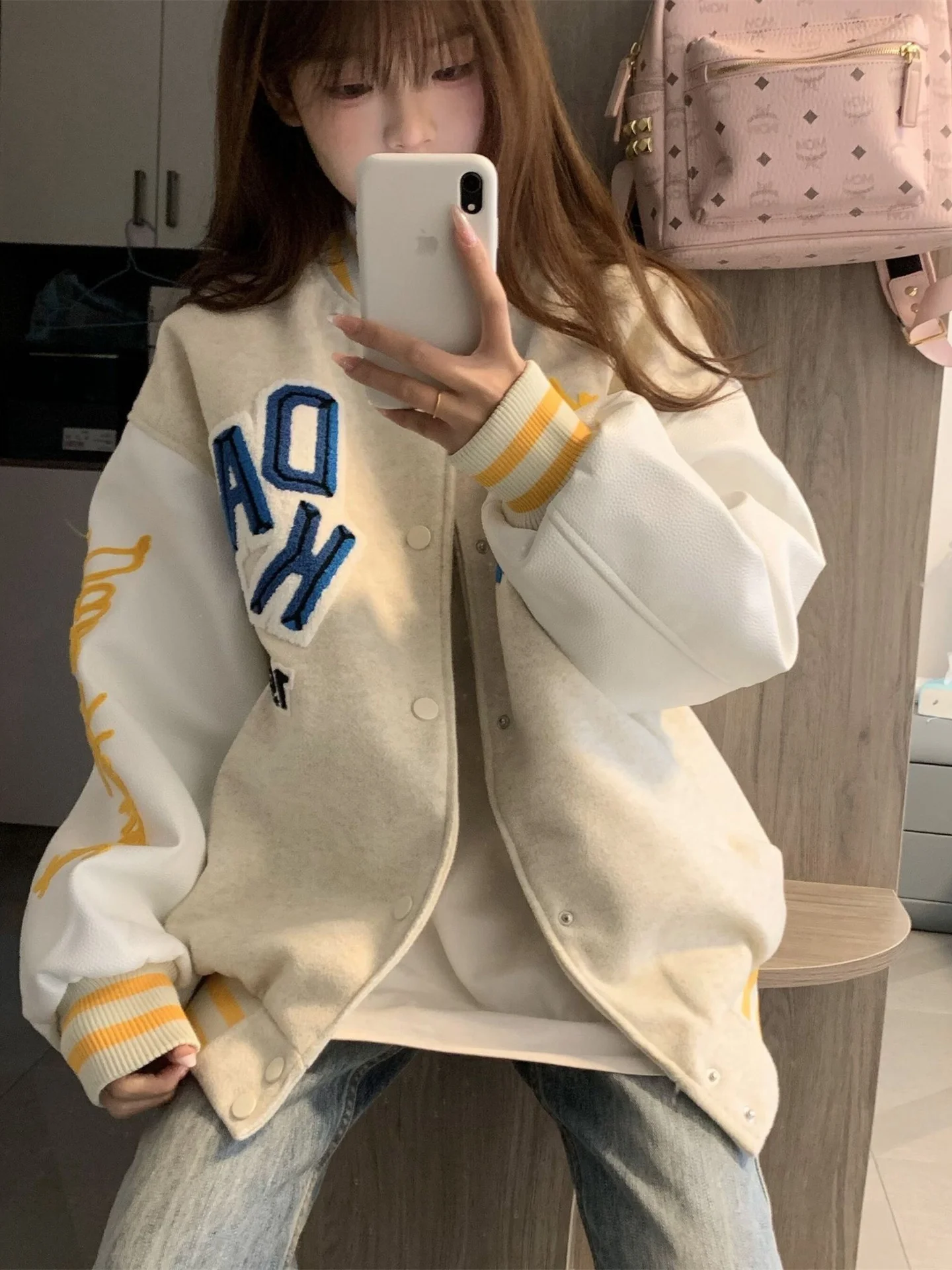 

Korean Sle Embroidered Baseball Jaet Women's Autumn Winter Small Size Retro Couple Loose Student Outerwear 2025 Top Coat