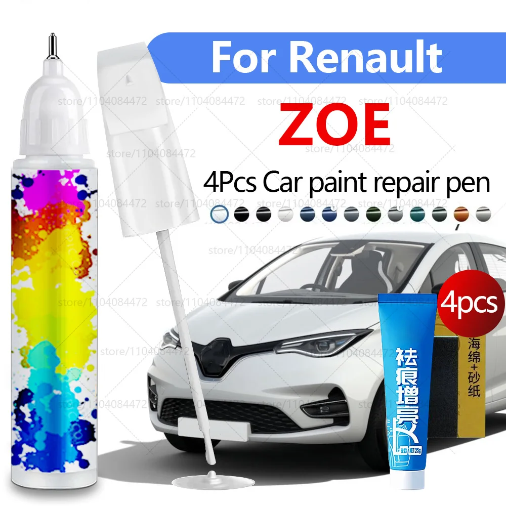 

Ручка для ремонта автомобильной краски для 2012-2025 Renault ZOE, аксессуары для ремонта царапин, 4 шт., черный, белый, фиолетовый, синий, серый, красный