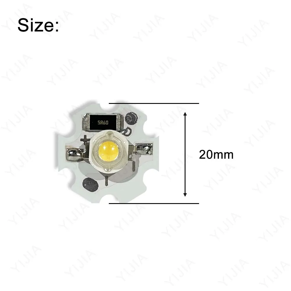 LED Light Beads 1W 3W DC5V Warm White Red Green Blue Yellow Full Spectrum Plant Growth LED Chips With 20mm Star PCB For DIY