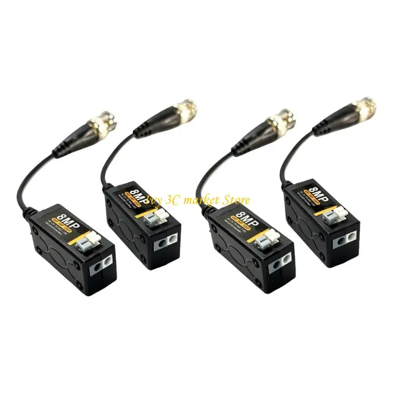 

D7YC 8MP BNC To Cat6 Balun Coaxialed BNC to Ethernet Cable Adapter For Home Office Security Camera Installations