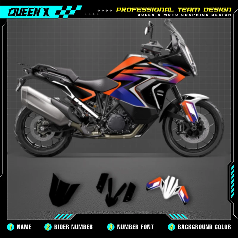 

Queen X MOTOR For KTM ADV 1290 R S 2021 2022 2023 Full Set Motorcycle Graphics Decals Stickers Kit 008