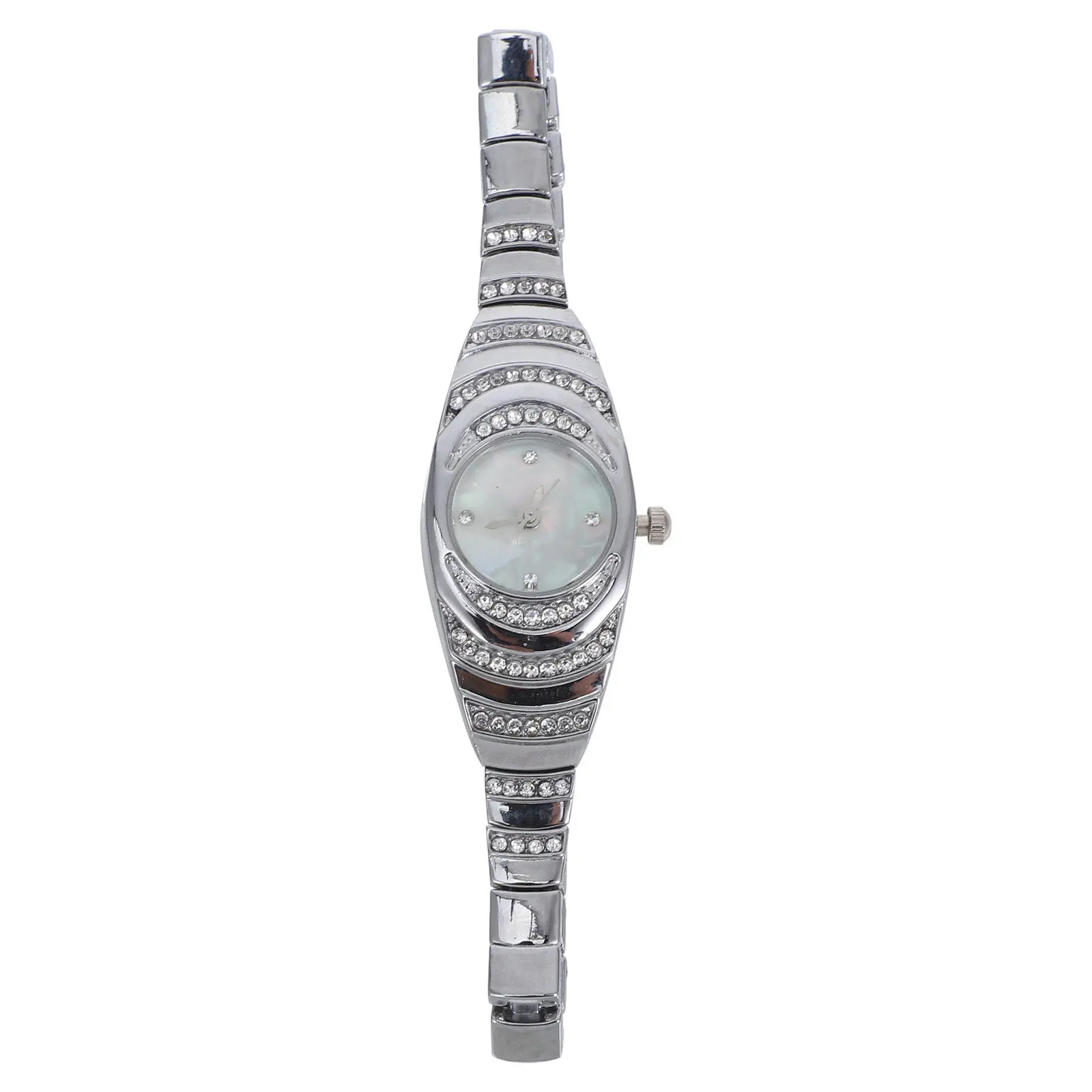 Women Bracelet Wrist Watch with Shiny Diamond Decor Zinc Alloy Material Stylish Comfortable All for Any Occasion