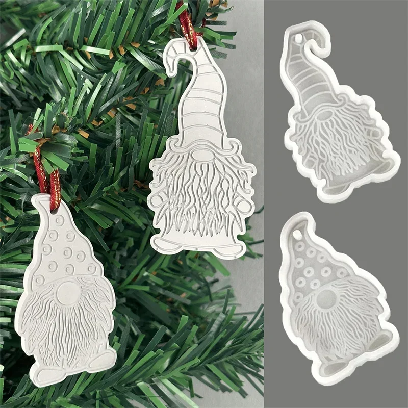 Christmas Tree Pendant Easter Dwarf Keychain Diy Key Pendant Decoration Silicone Mold Epoxy Resin Molds Crafts Mould