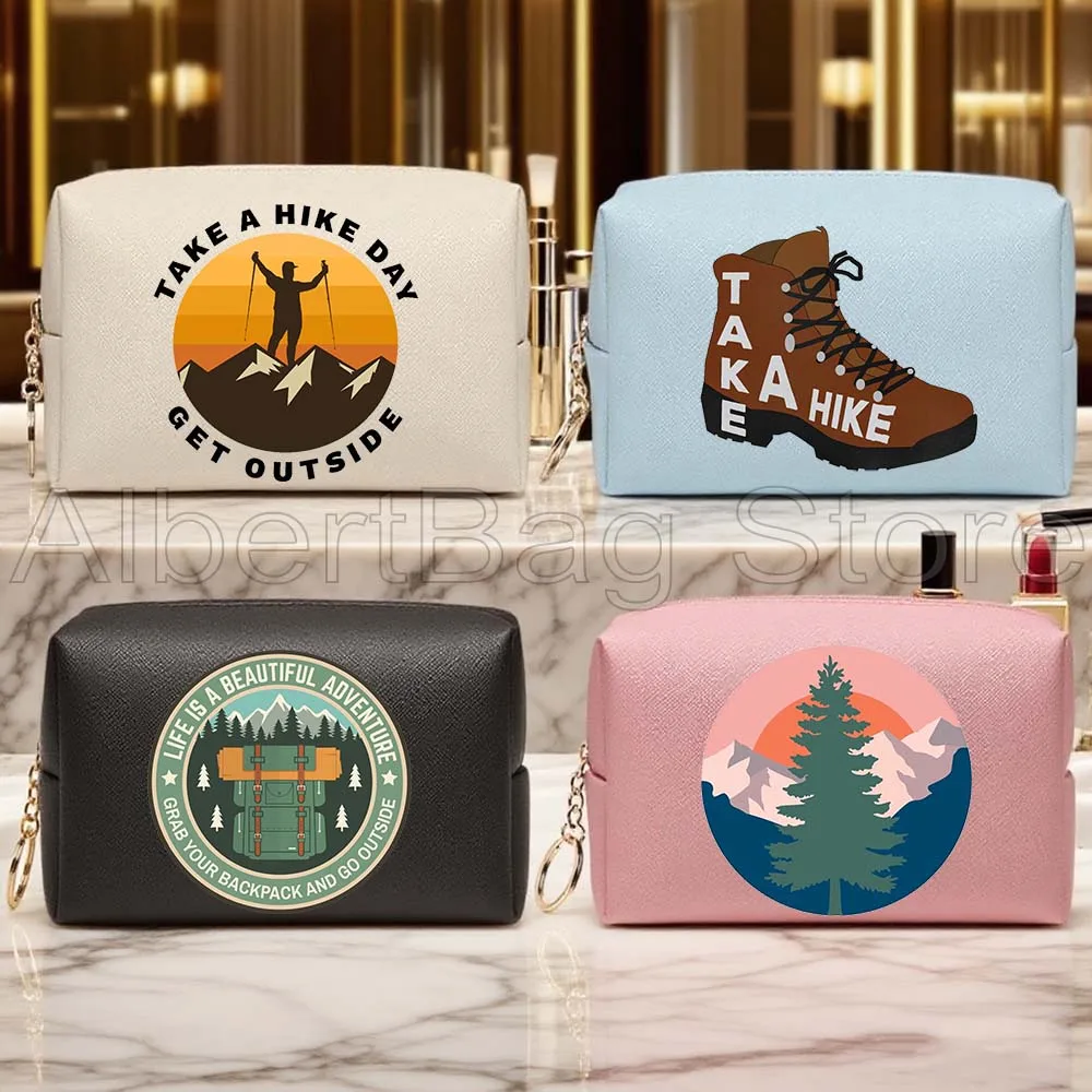 

Go Outside Hike Gifts Hiking Canyon National Park PU Travel Cosmetic Bag Women Makeup Waterproof Toiletry Organizer Storage Bags