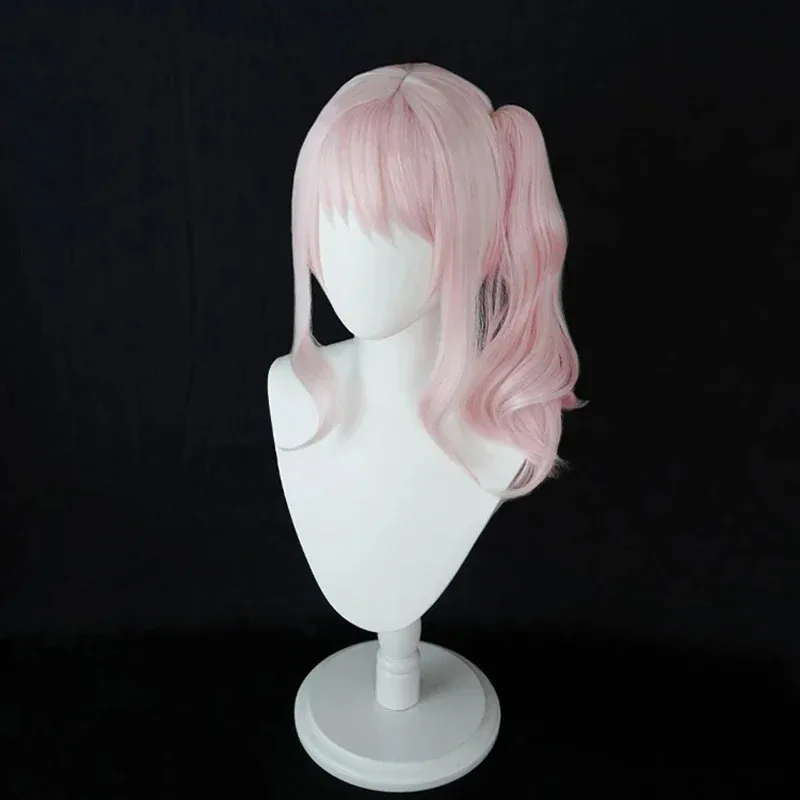 Акияма Мизуки Розовый парик для косплея Проект SEKAI ЦВЕТНАЯ СЦЕНА! Вьющиеся термостойкие парики из синтетических волос + шапочка для парика