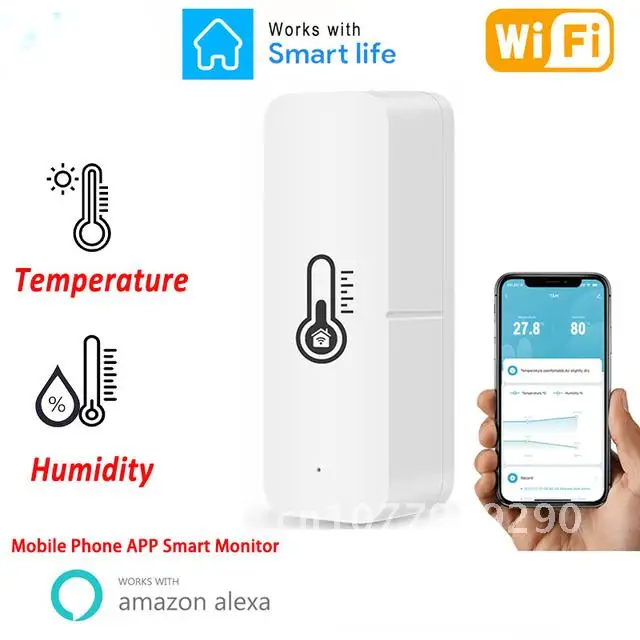 WIFI Zigbee Temperature and Humidity Sensor Indoor Hygrometer Controller Smart Home APP Monitoring For Alexa Google Home