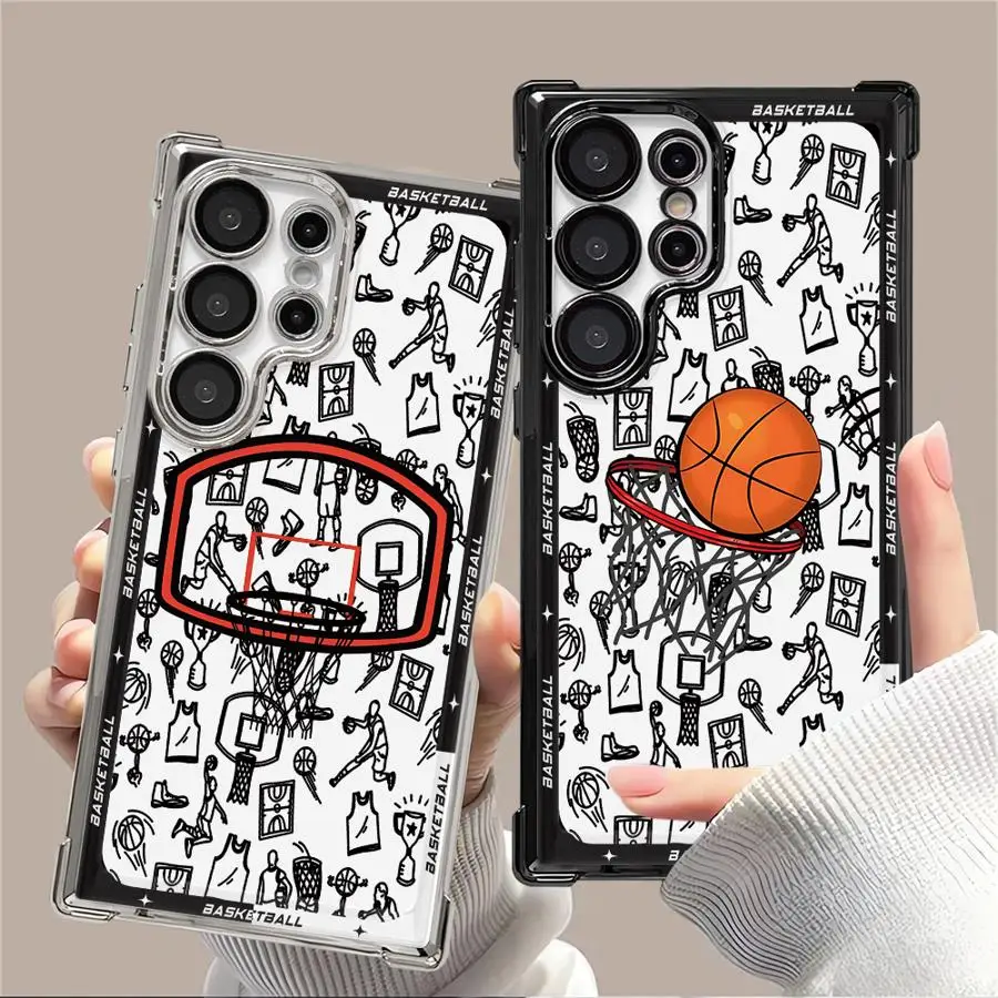 Phone Cover Case for Samsung Galaxy S25 S23 S24 S25Edge S21 Plus S22 Ultra S20 FE Basketball Art