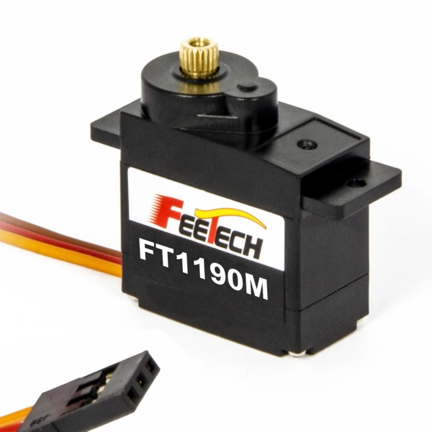 12 Uds 9g Mini Servo ligero 200 grados Robot cuadrúpedo sin núcleo engranaje de Metal Micro Servo FT1190M para cuadricóptero educativo STEM