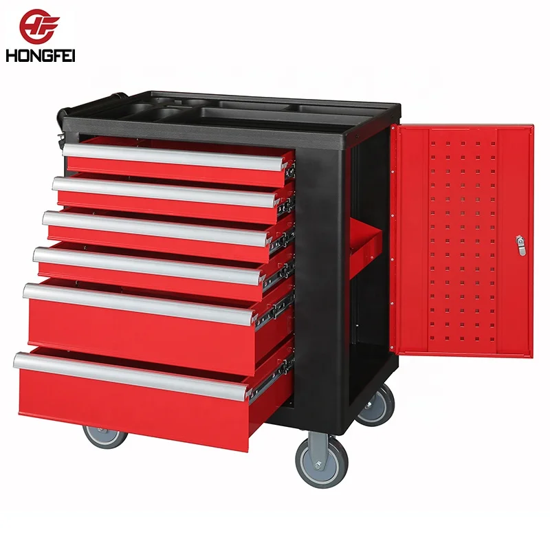30Inch 6 Drawer Roll Cabinet Toolbox With Side Door Impact Socket Set 225 Pcs Workshop Tools