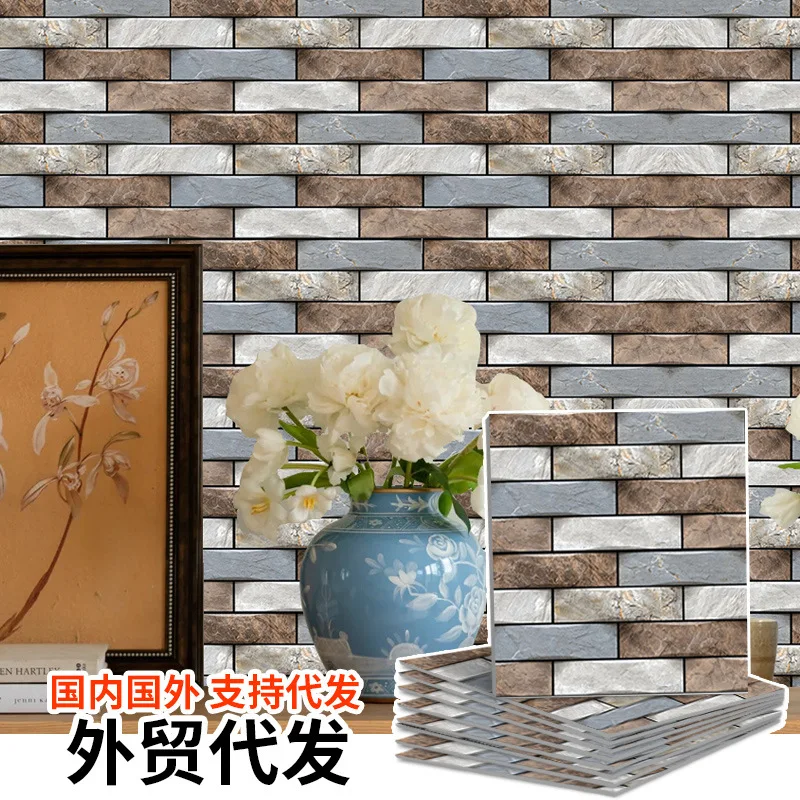 30x30cm 10 Sheets DIY 3D Wall Panels Foam Self-Adhesive for Wainscoting Living Room Home Improvement Enthusiast