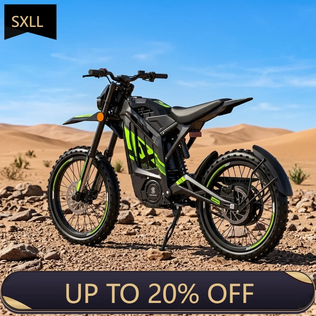 SXLL Fast Speed 3000W Dirt Bike Electric Bicycle Fat Tire 72V Lithium Battery Adult Aluminum Alloy Frame 24in Wheels Moped