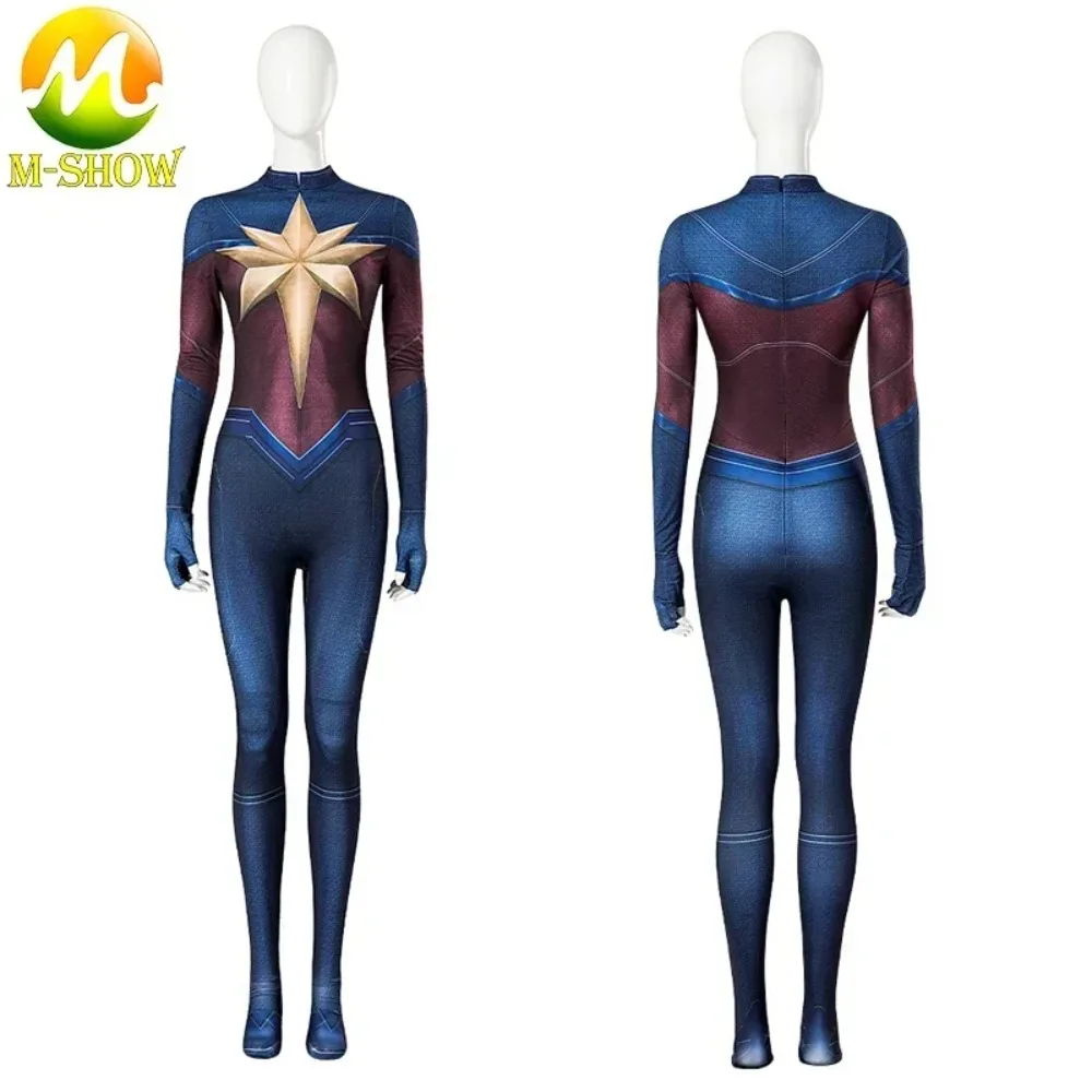 

Костюм супергероини Капитан Карол Данверс для косплея, женский комбинезон для ролевых игр на Хэллоуин