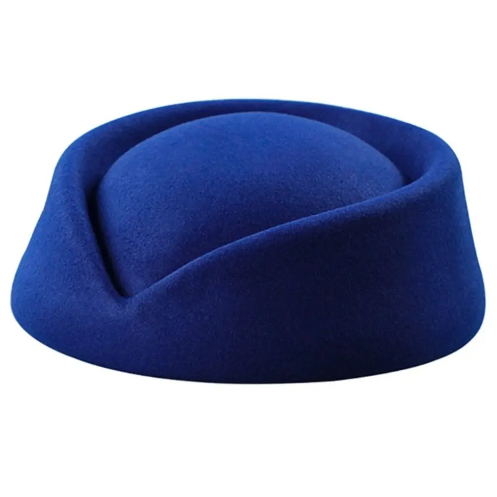 Vintage Looking Flight Attendant Hat Teardrop Hat Pillbox Hat Airline Stewardess Caps Beret Hat Colorful Uniform Stewardess Hat view 5
