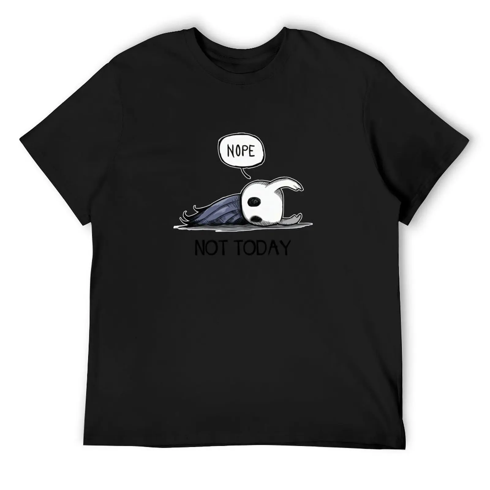 

Футболка Hollow Knight Nope Not Today, винтажная футболка больших размеров, пот, мужская одежда больших размеров