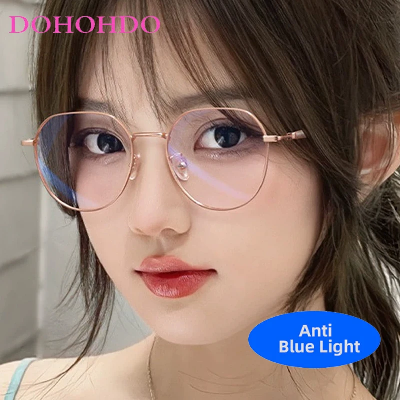 

Trendy Fashion Oval Anti-Blue Light Glasses Women Men Vintage Luxury Brand Designer Computer Reading Optical Eyeglasses Unisex
