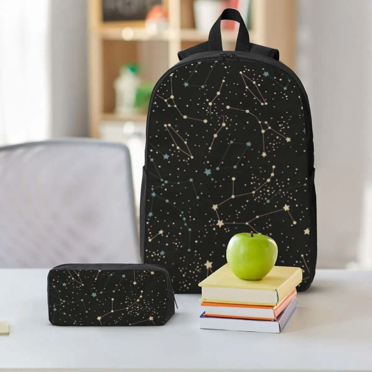 Constellation Star Clusters Galaxies Halloween Backpack BookBag School Bag Shoulder Bags 3ps Insulated Lunch Bag Pencil Case