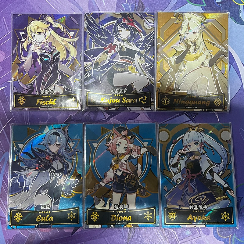 Anime Goddess Story PR card Fischl Ningguang Diona Eula Kujo Sara Kamisato Ayaka boy Toy collection Birthday Christmas gifts