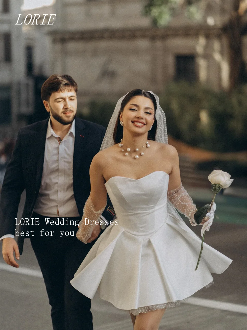 LORIE Luxury A Line Skirt Civil Wedding Dress Sweetheart Bright Bridal Dresses Relax Wedding Gown Customized 2026