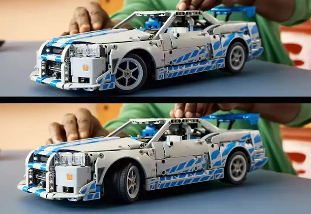 2025 مجموعة ميكانيكية جديدة 42210 "الله الحرب" GT-R34 مجموعة نماذج سيارة رياضية ، هدية عيد ميلاد ، هدية عيد الميلاد ، ألعاب تعليمية