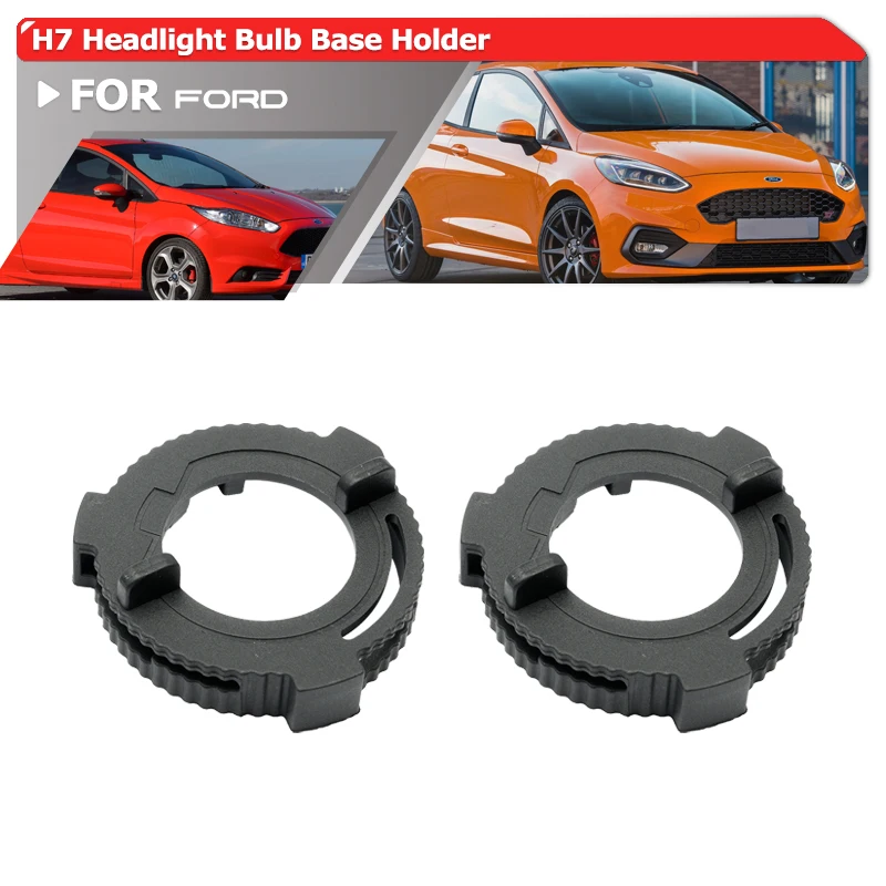 OE-Spec H7 Led Headlight Bulbs Base Holders For Ford Fiesta MK8 2017 2018 2019 2020 H7 Headlamp Clip Bracket Adapters Retainers