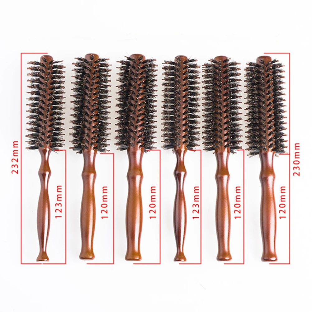 

Bristles Hair Brush Comb Wood Handle Hair Combing for Shiny Silky Hairstyle (12-Row with Bight Coffee Color)
