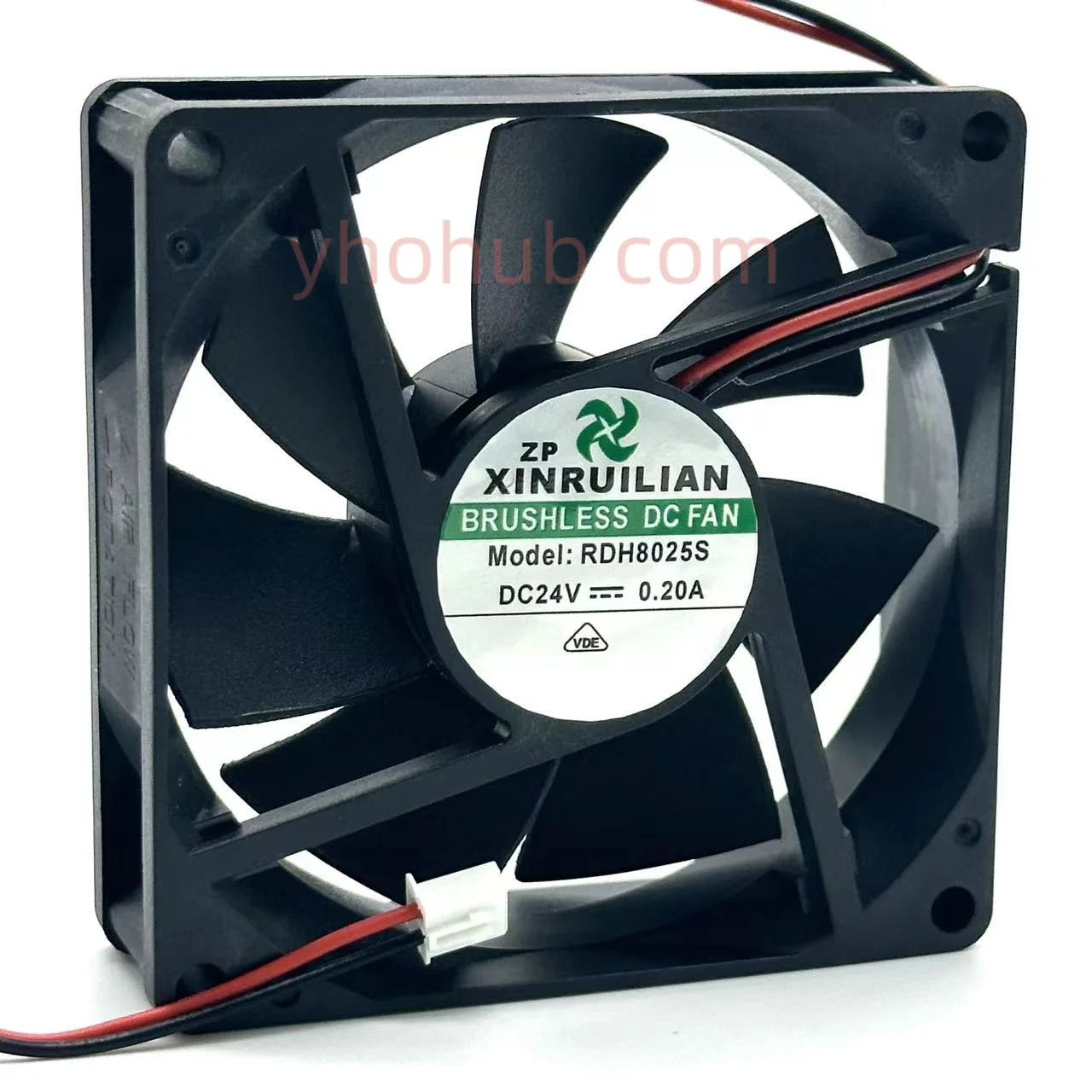 

XINRUILIAN RDH8025S DC 24V 0.20A 80x80x25mm 2-Wire Server Cooling Fan